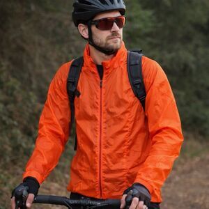 Giro Sport Cycling 3-in-1 Windbreaker Neon Orange Lightweight Packable Men’s M